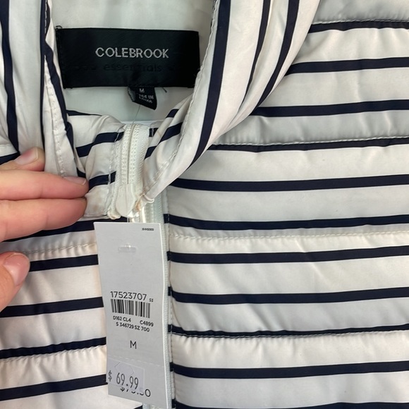 NWT LOFT Navy and White Puffer Vest - Picture 2 of 4